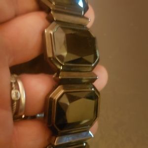 Vintage Judith Leiber Classic Statement bracelet , black Swarovski crystals